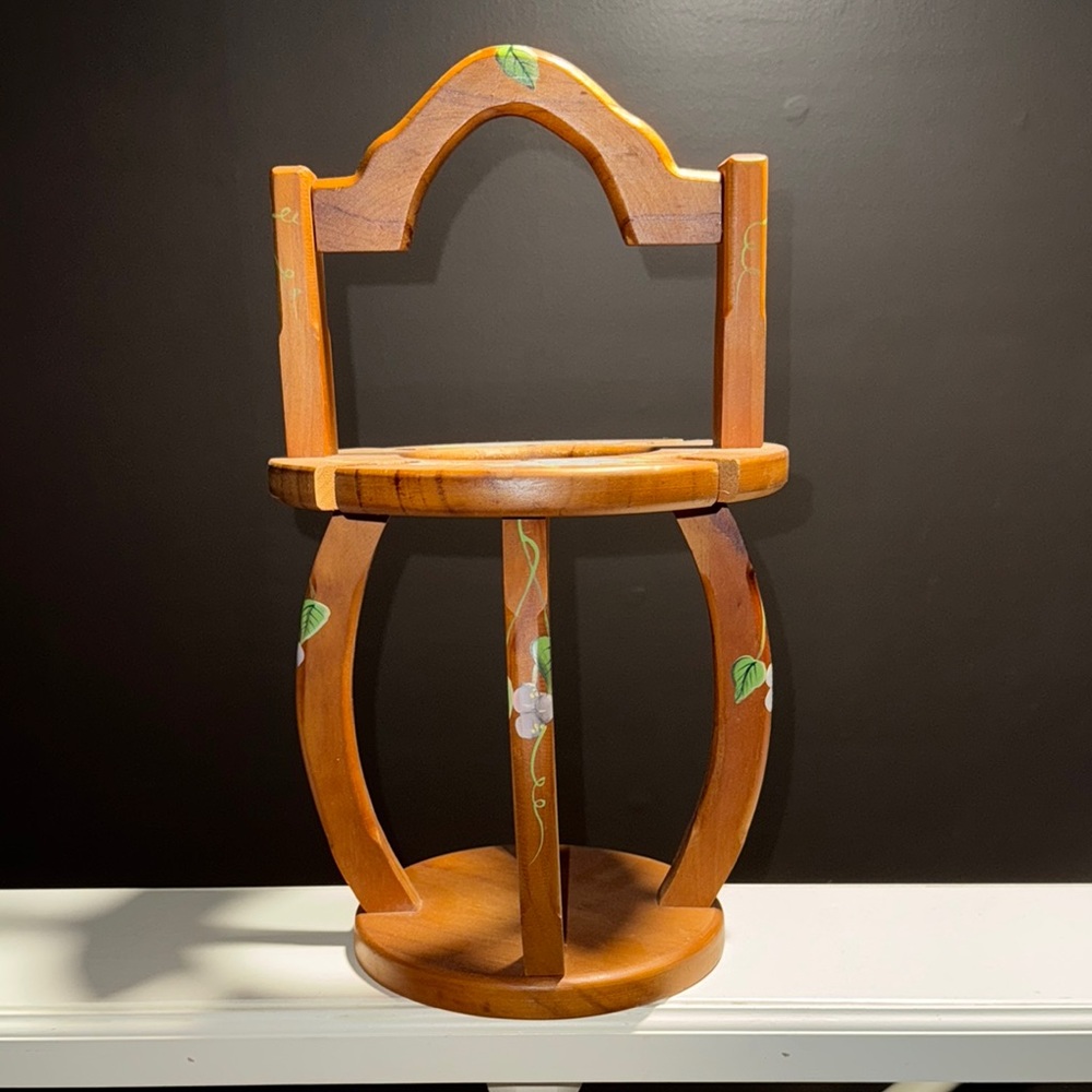 Decorative Wooden Wine Glass Holder with Grapes Design